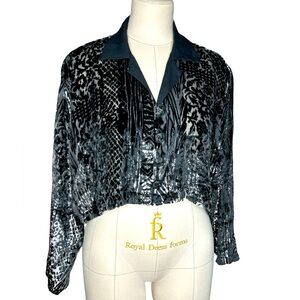 Vintage Bryan Emerson silk metallic velvet blouse